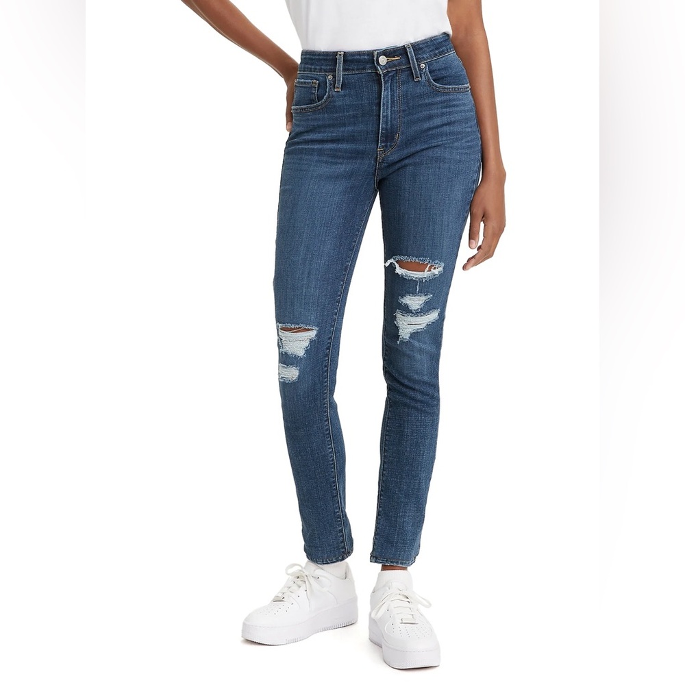 Levi's Distressed 721 High Rise Skinny Jeans Size 16 in Excellent Condition